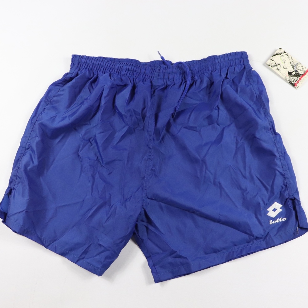 90s New Lotto Mens XL Nylon Soccer Shorts Blue